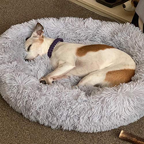 Hundebett mit Geräuschen, Donut-Design, beruhigendes Nest für Katzen, Hunde, Welpen, warmer Plüschhütte von CENY