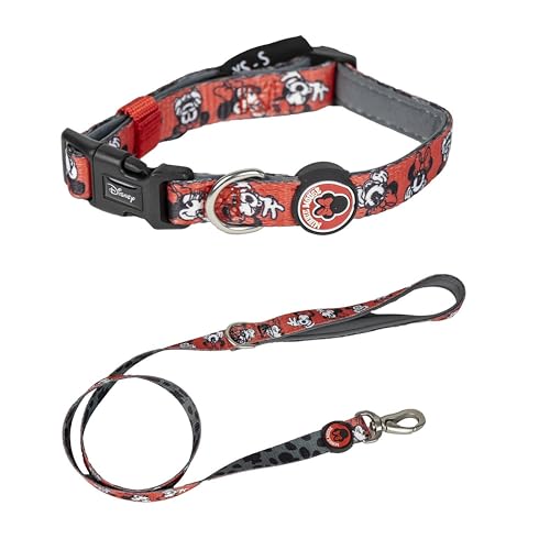 Minnie Hundeleine und Halsband Set – Rot und Grau – Größe M-L – Schnellverschluss – Minnie Design – Originalprodukt, entworfen in Spanien von CERDÁ LIFE'S LITTLE MOMENTS