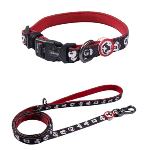 Premium-Hundeleine + Halsband-Set - Mickey Mouse Design - Größe XXS/XS - Inklusive Karabiner - Innenpolsterung - Disney Hundezubehör - Originalprodukt von CERDÁ LIFE'S LITTLE MOMENTS