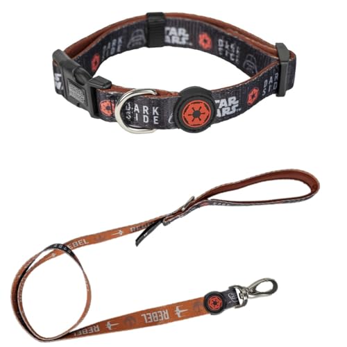 Set Wendeleine + Halsband für Hunde - Star Wars Design - Größe S/M - Inklusive Hochleistungs-Karabiner - Gepolsterte Innenseite - Hundezubehör - Originalprodukt von CERDÁ LIFE'S LITTLE MOMENTS