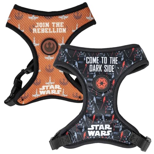 Star Wars Premium-Hundegeschirr, Größe XXS/XS, Schwarz und Orange, verstellbares Hundegeschirr, 100% Polyester, Originalprodukt, entworfen in Spanien von CERDÁ LIFE'S LITTLE MOMENTS