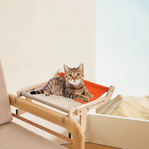 CEWROM Katzen Hängematte für Fenster, Schublade Sitzstange für Katze, Holz Katze Fenster Sitzstangen Katzenhängematte Heizung Katzenbett für Bettkante Katzen Balkon Hängematte Bett von CEWROM