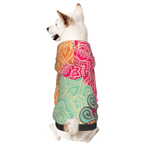 Bunte Mandala-Hunde-Kapuzenpullover für kleine und mittelgroße Hunde, Katzen, Kätzchen von CFAN