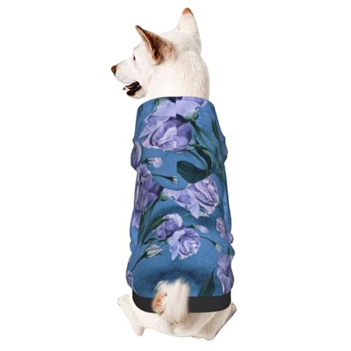 Hunde-Kapuzenpullover mit Aquarell-Blumen und Knospen, für Welpen, Kätzchen, kleine, mittelgroße Hunde und Katzen von CFAN