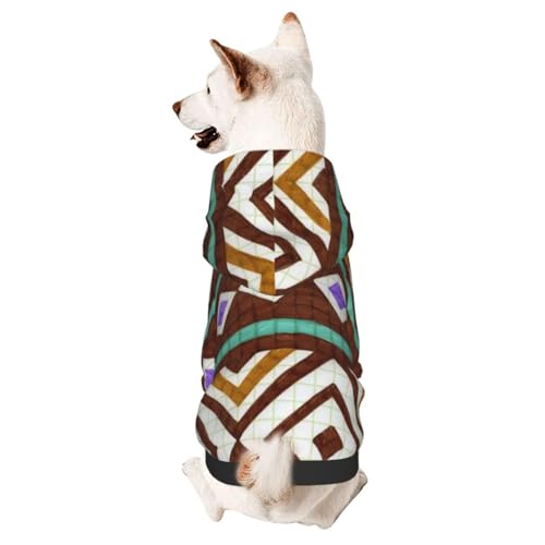 Hunde-Kapuzenpullover mit Aztekenmuster, ethnisches Muster, für Herbst und Winter, Haustierkleidung für Hunde und Katzen von CFAN