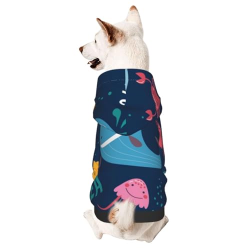 Hunde-Kapuzenpullover mit Cartoon-Meerestier-Muster, Hundekleidung für Welpen, Kätzchen, kleine, mittelgroße Hunde, Katzen von CFAN