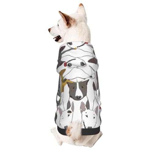 Hunde-Kapuzenpullover mit buntem Bullterrier-Muster, Hundekleidung für Welpen, Kätzchen, kleine, mittelgroße Hunde und Katzen Hunde-Kapuzenpullover mit buntem Bullterrier-Muster, Hundekleidung für Welpen, Kätzchen, kleine, mittelgroße Hunde und Katzen von CFAN