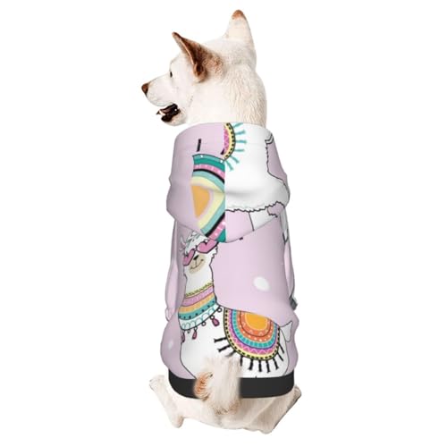Hunde-Kapuzenpullover mit niedlichem Cartoon-Llama-Muster, Hundekleidung für Welpen, Kätzchen, kleine, mittelgroße Hunde, Katzen Hunde-Kapuzenpullover mit niedlichem Cartoon-Llama-Muster, Hundekleidung für Welpen, Kätzchen, kleine, mittelgroße Hunde, Katzen von CFAN