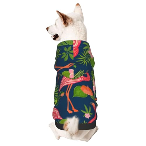 Hunde-Wintermantel mit Kapuze, rosa Flamingo, Hundekleidung für kleine Hunde, Haustier-Kapuzenpullover, Katzenbekleidung von CFAN