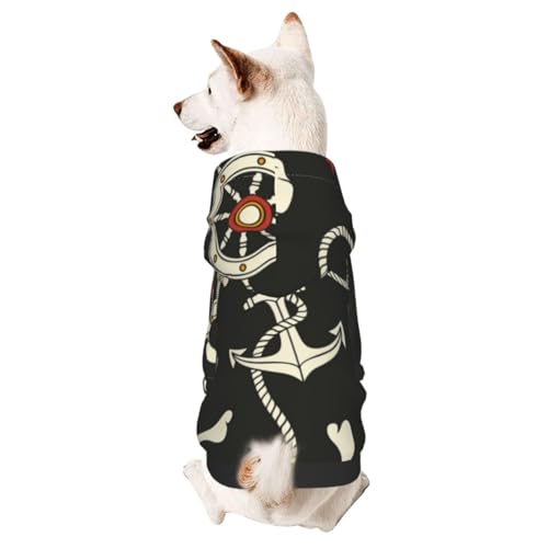 Hunde-Wintermantel mit Piratenmuster, mit Kapuze, Hundekleidung für kleine Hunde, Haustier-Kapuzenpullover, Katzenbekleidung von CFAN