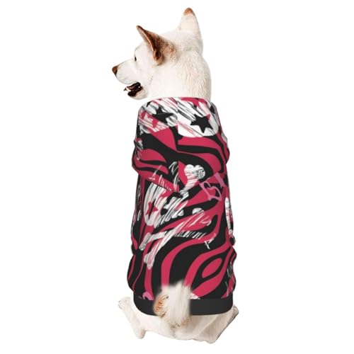 Hundepullover mit Kapuze für kleine Hunde, Zebra-Stern-Totenkopf-Aufdruck, Hunde-Kapuzenpullover Hundepullover mit Kapuze für kleine Hunde, Zebra-Stern-Totenkopf-Aufdruck, Hunde-Kapuzenpullover von CFAN