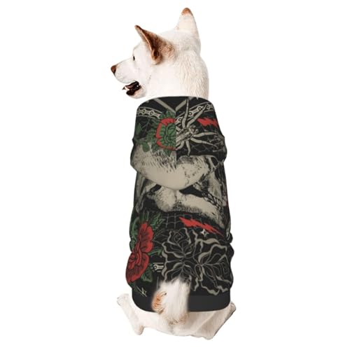 Hundepullover mit Totenkopf und Rosen, Gothic-Stil, für den Winter, Welpen, Haustier-Sweatshirt, Kleidung für kleine und mittelgroße Hunde Hundepullover mit Totenkopf und Rosen, Gothic-Stil, für den Winter, Welpen, Haustier-Sweatshirt, Kleidung für kleine und mittelgroße Hunde von CFAN