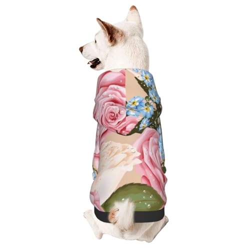 Hundepullover mit schönen Rosen, für den Winter, Welpen, Haustier-Sweatshirt, Kleidung für kleine und mittelgroße Hunde von CFAN