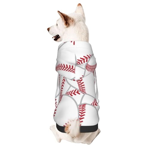 Kapuzenpullover für kleine Hunde, Baseball-/Tennisball, für den Winter, mit Kapuze von CFAN
