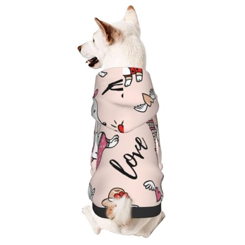 Kapuzenpullover mit niedlichem Cartoon-Motiv für Hunde und Eiffelturm, für kleine, mittelgroße Hunde, Katzen, Kätzchen von CFAN