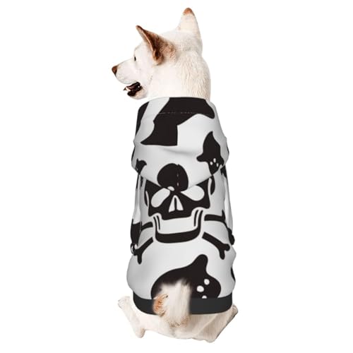 Pullover für kleine Hunde mit Halloween-Muster, Totenkopf, Skelett, Geist, für den Winter, Hunde-Kapuzenpullover mit Kapuze Pullover für kleine Hunde mit Halloween-Muster, Totenkopf, Skelett, Geist, für den Winter, Hunde-Kapuzenpullover mit Kapuze von CFAN