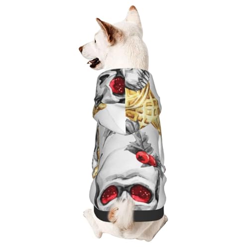 Wasserfarben-Waffelkegel, skizzierte Totenköpfe in Weihnachtsmannmütze, Hunde-Wintermantel mit Kapuze, Hundekleidung für kleine Hunde, Haustier-Kapuzenpullover, Katzenbekleidung Wasserfarben-Waffelkegel, skizzierte Totenköpfe in Weihnachtsmannmütze, Hunde-Wintermantel mit Kapuze, Hundekleidung für kleine Hunde, Haustier-Kapuzenpullover, Katzenbekleidung von CFAN