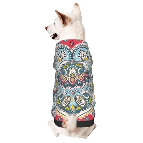 Wintermantel mit Kapuze, indisches Blumenmuster, Paisleymuster, ethnisches Mandala-Ornament, Hundekleidung für kleine Hunde, Haustier-Kapuzenpullover, Katzenbekleidung Wintermantel mit Kapuze, indisches Blumenmuster, Paisleymuster, ethnisches Mandala-Ornament, Hundekleidung für kleine Hunde, Haustier-Kapuzenpullover, Katzenbekleidung von CFAN