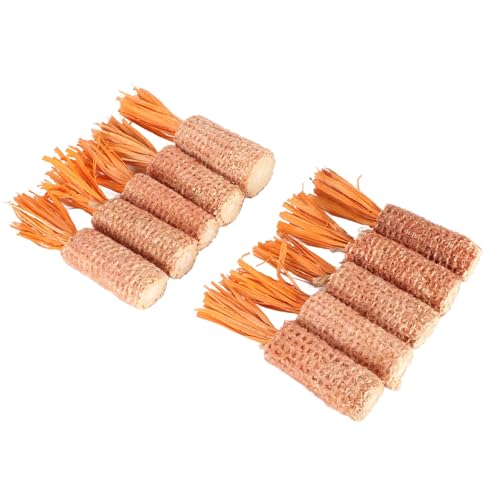 CFTGIW 10 Stück Hamster-Maiskolben-Spielzeug, Karottenförmiges Zähneknirschen, Maiskolben-Kauspielzeug für Hamster, Meerschweinchen, Orange (Orange L-Größe) von CFTGIW