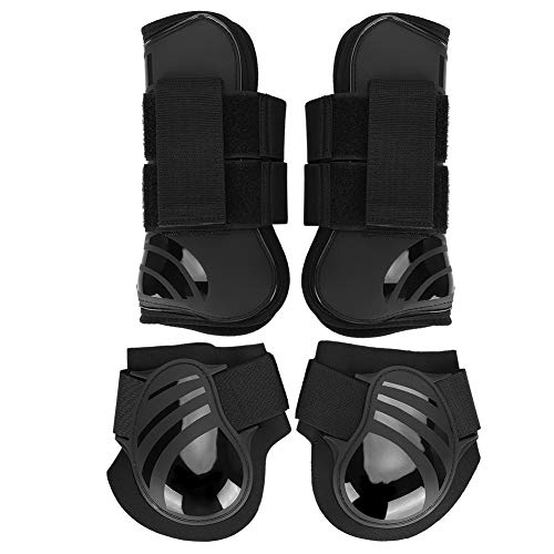 CFTGIW 2 Pelastische Pferdstiefel Thic PU Front Hind Beine Protektor Zum Training von Jumpingblack M Unser Integriert Hakenstoff von Robust (11.5x26.5x7.5cm/4.5x10.4x3.0in) von CFTGIW