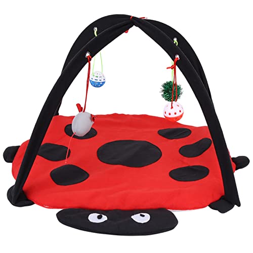 CFTGIW Faltbare Katzenaktivität Spiele MAT Tent Multifunktion Pet Bett Bett mit Hängenden Spielzeugbällen Material: Robust und Katzenspiel Matcat Spiele Tentcat Aktivität Matcat von CFTGIW