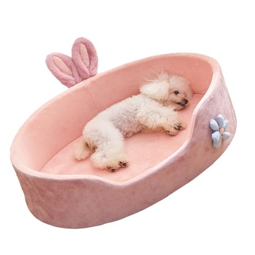 CFTGIW Hundebettelable Pe Rosa Haustierbett Abnehmbares Waschbares Hund Schlafbett Weich Bequem Warm Warmes Katzenbett für Vier Jahreszeit (L) von CFTGIW