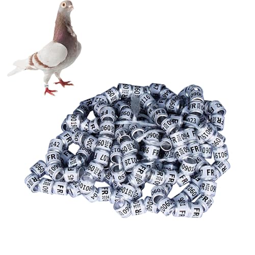 CGACCSD 2025 Taubenbeinringe, Vogelfußringe, Taubenringe 100 Stück, Aluminium Taubenbeinringe Vogelfußringe Identifikationsbänder Vögel Fuß Langlebiges Zubehör Taubenfußringe Für Küken, Tauben Und von CGACCSD