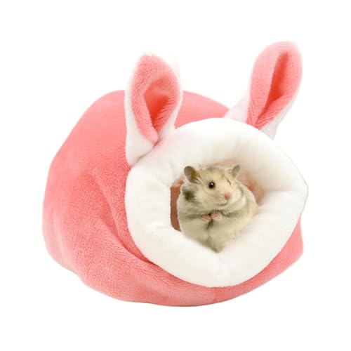 CGACCSD Hamsterhäuser, Hamster Hideaway,Hamster im Bunny Ears-Hamster Winter warmes Nesthaus - Chinchilla -Baumwollbett, kleine tierische Höhle, abnehmbare Plüsch -Lebensraumzubehör für Igel von CGACCSD