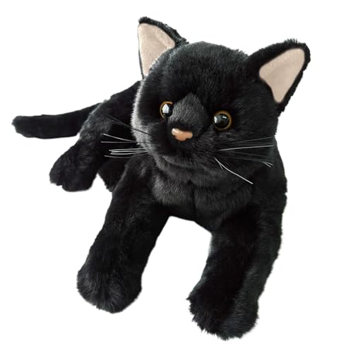 CGACCSD Schwarze Katze Plüschtier, Schwarze Katze Plüschtier, Niedliches Plüschkätzchen Spielzeug Für Kinder | Niedliches Plüsch-Kätzchen-Kuscheltier Für Mädchen Und, Geburtstagsgeschenke von CGACCSD