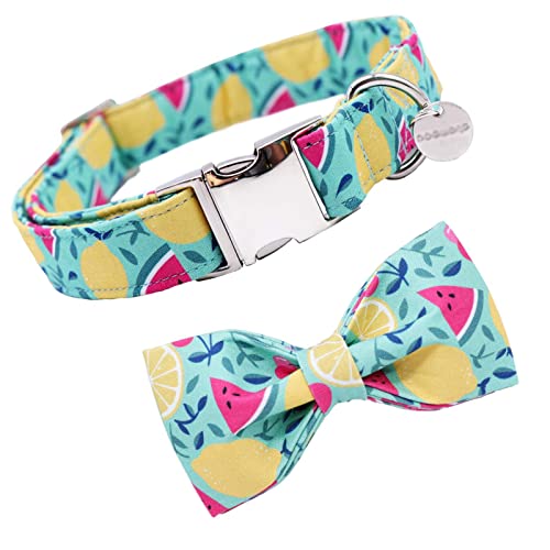 ＣＨＡＭＥＥＮ Hundehalsband Hundeschleife bequem verstellbar Hundehalsband Sommer Zitrone grün Haustier Halsband Fliege von ＣＨＡＭＥＥＮ