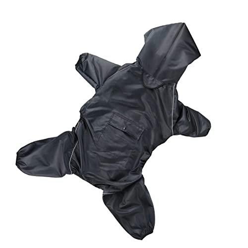 ＣＨＡＭＥＥＮ Hunderegenmantel Wasserdichter Winddichter Hunderegenmantel Hoodie für kleine und mittelgroße Hunde Schwarz von ＣＨＡＭＥＥＮ