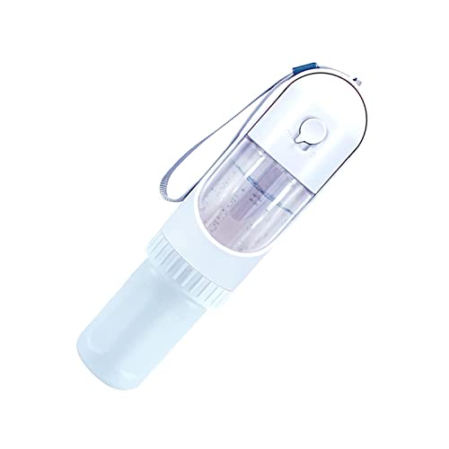 ＣＨＡＭＥＥＮ Hundewasserflasche 2 in 1 Fütterungsflasche 220ml Reisetränke Tragbarer Trinknapf für Haustiere Weiß von ＣＨＡＭＥＥＮ