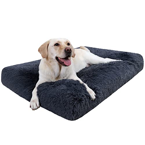 CHAMPETS Waschbares Hundebett für Kiste, 121 x 73 cm, großes Hundebett, waschbar für kleine, mittelgroße, große und extra große Hunde- und Katzen-Haustiere, wasserdichte Hundebetten für große Hunde, mit waschbarem Bezug, Haustierbett für XX-große Hunde von CHAMPETS