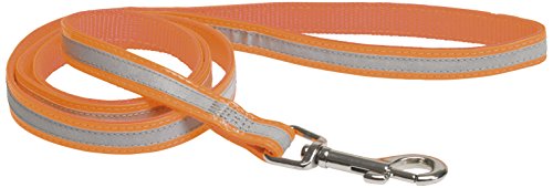 CHAPUIS SELLERIE SLA344 Reflektierende Hundeleine - Gurt in Leder-Imitat orange - Breite 20 mm - Länge 1,20 m - Größe M von CHAPUIS SELLERIE