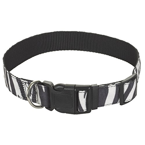 CHAPUIS SELLERIE SLA389 Hundehalsband - Velours-Gurt Zebra-Look - Breite 25 mm - Länge 55 cm - Größe L von CHAPUIS SELLERIE