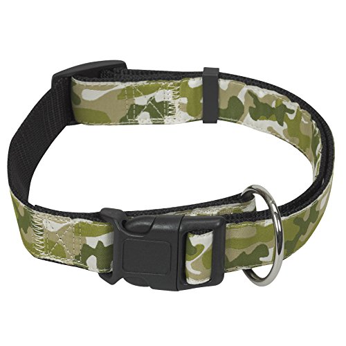 CHAPUIS SELLERIE SLA424 Verstellbares Hundehalsband - Nylongurt grüne Tarnfarbe - Breite 40 mm - Länge 70-90 cm - Größe XL von CHAPUIS SELLERIE