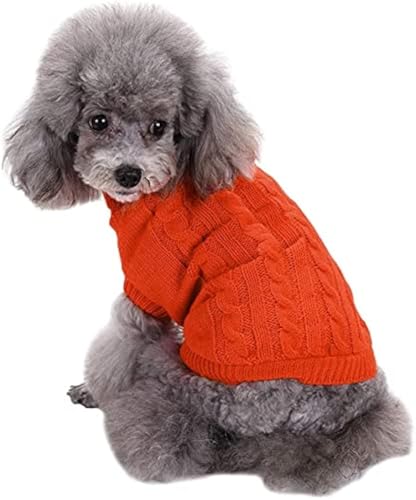 CHBORCHICEN Hundebekleidung, Strickpullover für kleine Hunde und Katzen, warm, für den Winter, Größe XXS, Orange von CHBORCHICEN