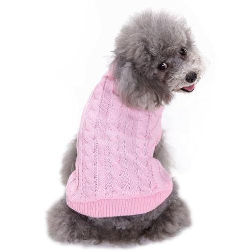 CHBORCHICEN Strickpullover Hundekleider für kleine Hunde und Katzen, warm, für den Winter, Größe XXS, Rosa von CHBORCHICEN