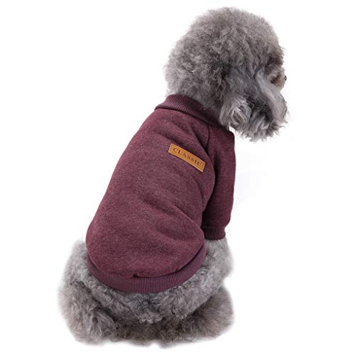 CHBORLESS Haustier Hund Pullover Warm Hund Pyjama Weich Katzen Pullover Welpe Kleidung Kleine Hunde Pullover Winter Hund Sweatshirt (L, Braun) von CHBORLESS