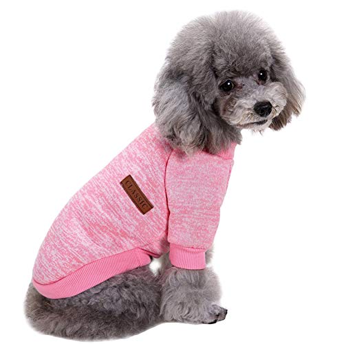 CHBORLESS Haustier-Hundepullover, warmer Hunde-Pyjama, weicher Katzenpullover, Welpenkleidung, kleine Hunde, Pullover, Winter, Hunde-Sweatshirt, (XL, Rosa) von CHBORLESS