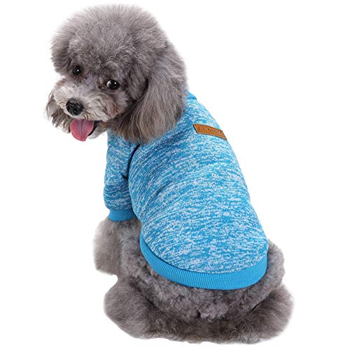 CHBORLESS Haustier-Hundepullover, warmer Hunde-Pyjama, weicher Katzenpullover, Welpenkleidung, kleine Hunde, Pullover, Winter, Hunde-Sweatshirt (XL, Hellblau) von CHBORLESS