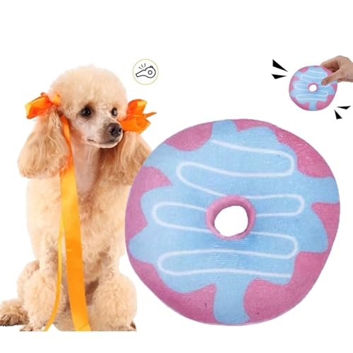 CHDGSJ Quietschendes Plüsch Hundespielzeug für Welpen,süßes weiches interaktives Hundespielzeug,Donut-Kauspielzeug für Zahnende Hunde für Kleine und Mittelgroße Hunde(H,1) von CHDGSJ