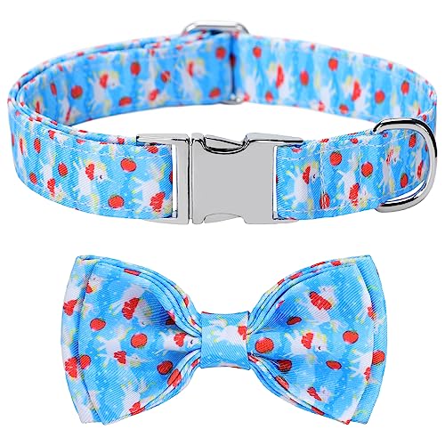 CHDLOOL Sommer-Hundehalsband mit Fliege, verstellbare Fliege, Halsbänder für kleine, mittelgroße und große Hunde und Katzen (Blau, M) von CHDLOOL