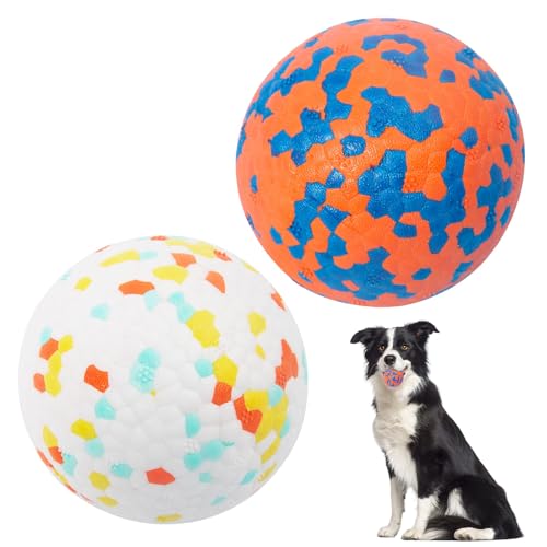 CHEERLINK 2 Stück Hundeballe, Unzerstörbar Hundespielzeug Ball für Aggressive Kauer, Interaktives Wasserspielzeug für Hunde, Kauspielzeug für kleine mittlere große Hunde von CHEERLINK