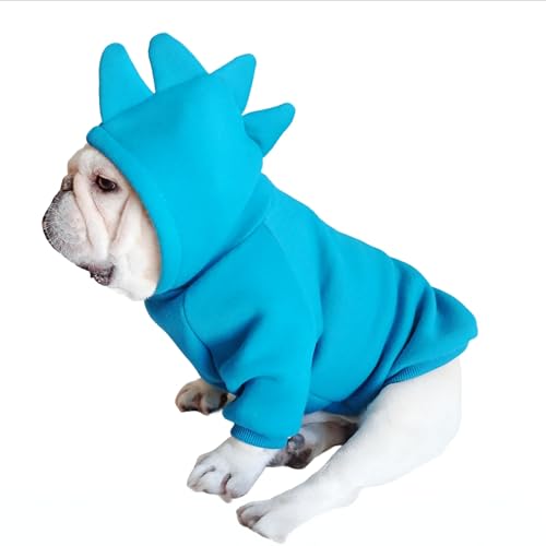 CHEERTAILS Französische Bulldogge, Dinosaurier-Kostüm, Hunde-Kapuzenpullover für kleine Hunde, Frenchie, kleine Hundekleidung für Mädchen und Jungen, lustige Designer-Kleidung für kleine Jungen, von CHEERTAILS