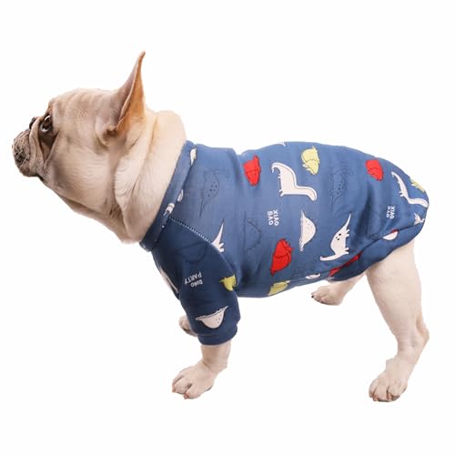 CHEERTAILS Kleine Hundekleidung für Jungen, Dinasour-Muster, kleiner Hundepullover, weiblich, männlich, Welpenpullover für kleine Hunde, Jungen, Mädchen, niedliche kleine Hunde-Shirts, Pullover für von CHEERTAILS