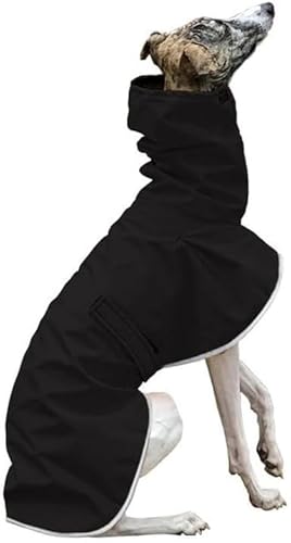 Haustiermantel, italienische Windhund-Kleidung, Whippet-Mantel, Winter, verstellbare Windhund-Kleidung, Winter-warme Fleece-Kleidung, warme Jacke für Hunde,L,Black von CHEKZ