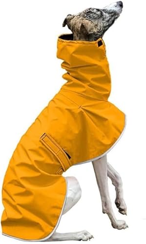 Haustiermantel, italienische Windhund-Kleidung, Whippet-Mantel, Winter, verstellbare Windhund-Kleidung, Winter-warme Fleece-Kleidung, warme Jacke für Hunde,L,Yellow von CHEKZ