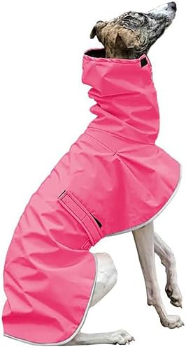 Haustiermantel, italienische Windhund-Kleidung, Whippet-Mantel, Winter, verstellbare Windhund-Kleidung, Winter-warme Fleece-Kleidung, warme Jacke für Hunde,M,Pink von CHEKZ