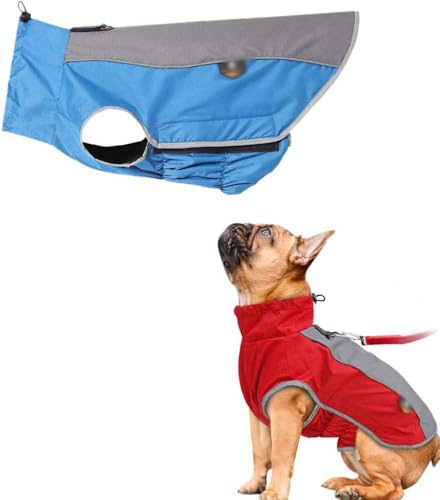 Hunde-Regenmäntel, ultraleichte reflektierende Streifen, Hunde-Regenmantel, Geschirr-Loch-Regenmäntel für Hunde für Regen, Outdoor, Wandern, nasse Tage,XXXL,Blue von CHEKZ